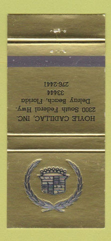 Matchbook Cover - Hoyle Cadillac Delray Beach FL 30 Strike