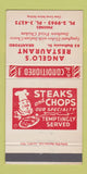 Matchbook Cover - Angelo's Restaurant Brantford ON 30 Strike