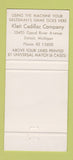 Matchbook Cover - Klett Cadillac Detroit MI 30 Strike