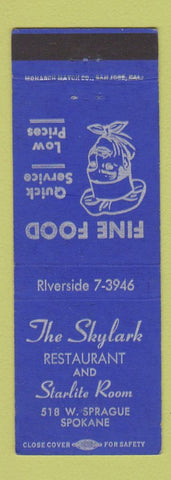 Matchbook Cover - Skylark Restaurant Spokane WA