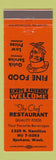 Matchbook Cover - Chef Restaurant Spokane WA