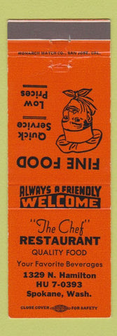 Matchbook Cover - Chef Restaurant Spokane WA