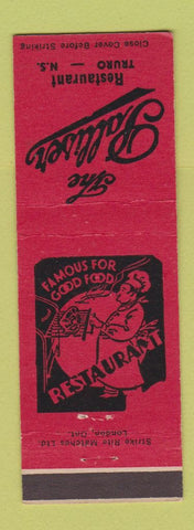 Matchbook Cover - The Palliser Restaurant Truro NS