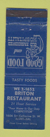 Matchbook Cover - Briton Restaurant Montreal QC WEAR