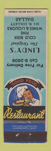 Matchbook Cover - Lindy's Restaurant Dallas TX