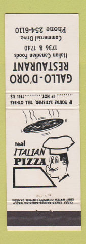 Matchbook Cover - Gall D'Oro Italian Restaurant
