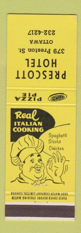 Matchbook Cover - Prescott Hotel Ottawa ON