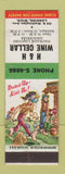 Matchbook Cover - H&H Wine Cellar Lansing MI hillbilly