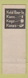Matchbook Cover - H&H Wine Cellar Lansing MI hillbilly