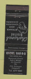 Matchbook Cover - Rachel BBQ Longueuil QC WORN