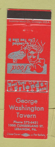 Matchbook Cover - George Washington Tavern Lebanon PA