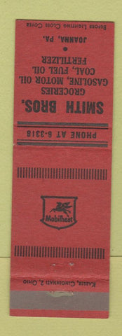 Matchbook Cover - Smith Bros Mobil oil gas Joanna PA