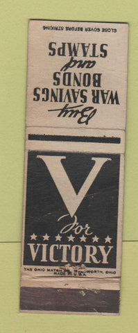 Matchbook Cover - WWII Victory Bonds Stamps Ohio Match WEAR