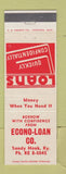 Matchbook Cover - Econo Loan Sandy Hook KY
