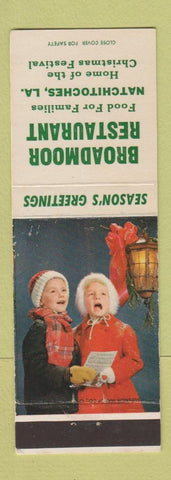 Matchbook Cover - Broadmoor Restaurant Natchitoches LA Christmas