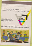 Matchbook Cover - Amalgamated Lithographers of America New York City 40 Strike