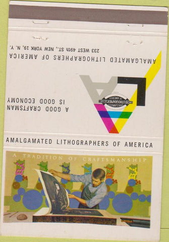 Matchbook Cover - Amalgamated Lithographers of America New York City 40 Strike