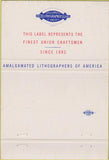 Matchbook Cover - Amalgamated Lithographers of America New York City 40 Strike