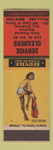 Matchbook Cover - Service Cleaners pinup SAMPLE