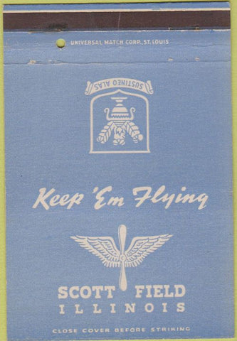 Matchbook Cover - Scott Field IL postcard 40 Strike
