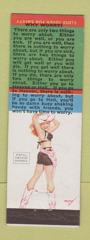 Matchbook Cover - Petty pinup Why Worry ?