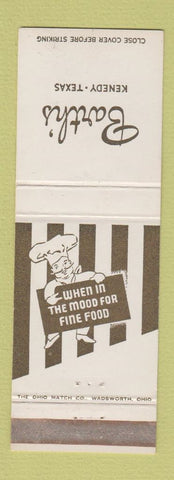 Matchbook Cover - Barth's Kenedy TX restaurant
