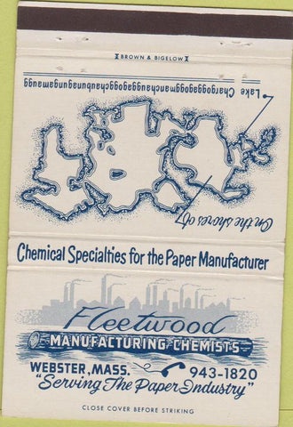 Matchbook Cover - Fleetwood Manufacturing Chemists Webster MA 40 Strike