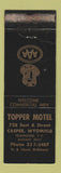 Matchbook Cover - Topper Motel Casper WY BLACK WORN