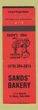 Matchbook Cover - Sands' Bakery St Marys OH