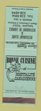 Matchbook Cover - Restaurant Clair De Lourdes Pizza Rigaud QC