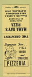 Matchbook Cover - Mama Ray's Pizza Cleveland OH YELLOW