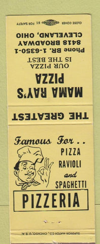 Matchbook Cover - Mama Ray's Pizza Cleveland OH YELLOW
