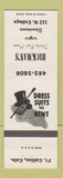 Matchbook Cover - Hickman's Men's Clothes Fort Collins Colorado