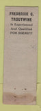 Matchbook Cover - Frederick Troutwine for Sheriff Uncle Sam WEAR
