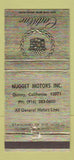 Matchbook Cover - Nugget Cadillac Quincy CA WEAR 30 Strike