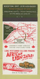 Matchbook Cover - African Lion Safari Rockton ON 30 Strike