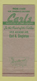 Matchbook Cover - Carls's Liquors Coral Gables FL Miami 30 Strike
