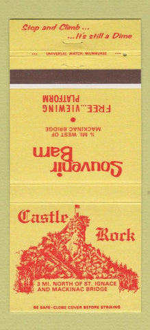 Matchbook Cover - Castle Rock Souvenir Barn St Ignace MI 30 Strike