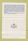 Matchbook Cover - Pro Football Hall of Fame Canton OH  40 Strike