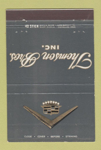 Matchbook Cover - Thomson Bros Cadillac Cincinnati OH 30 Stick