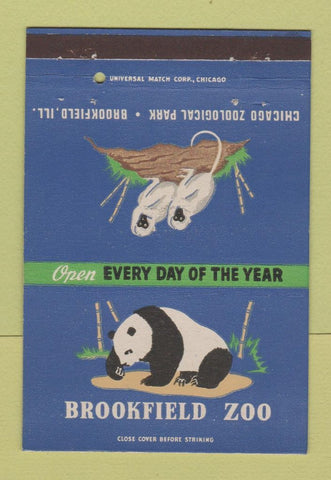 Matchbook Cover - Brookfield Zoo Chicago IL Panda Bear 40 Strike