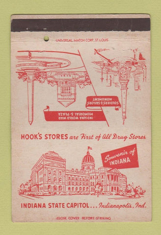 Matchbook Cover - Hook's Drug Stores Indianapolis IN  40 Strike