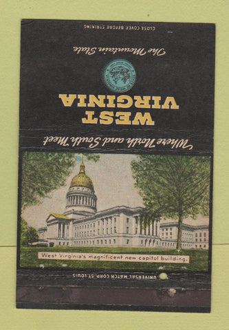 Matchbook Cover - West Virginia WV Tourism 40 Strike