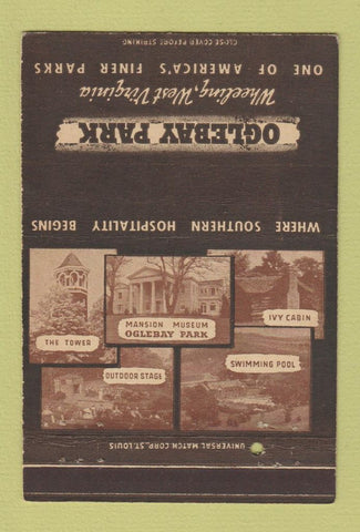 Matchbook Cover - Oglebay Park Wheeling WV tourism 40 Strike