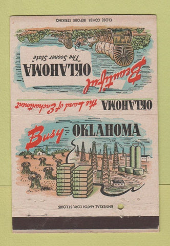 Matchbook Cover - Oklahoma OK Tourism Turner Falls State Capitol 40 Strike