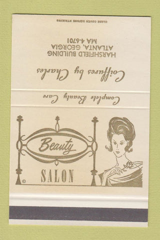 Matchbook Cover - Charles Coiffures Beauty Salon Atlanta GA 40 Strike SAMPLE