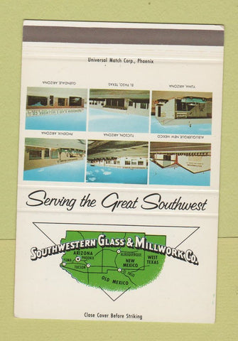Matchbook Cover - Southwestern Glass Millwork Phoenix AZ Tuscon 40 Strike SAMPLE