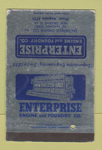 Matchbook Cover - Enterprise Engine Foundry New Orleans LA 40 Strike SAMPLE
