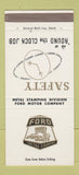 Matchbook Cover - Ford Metal Stamping Division 30 Strike SAMPLE