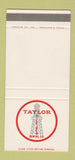 Matchbook Cover - Taylor Oilfield Rental Houston Alice TX  30 Strike SAMPLE